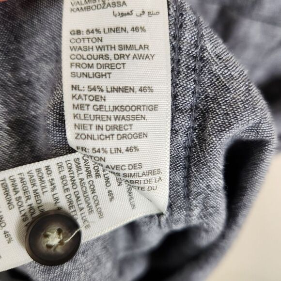 Fat Face Regular Fit Linen Cotton Blend Short Sleeve Button Down Shirt Small - Picture 7 of 8